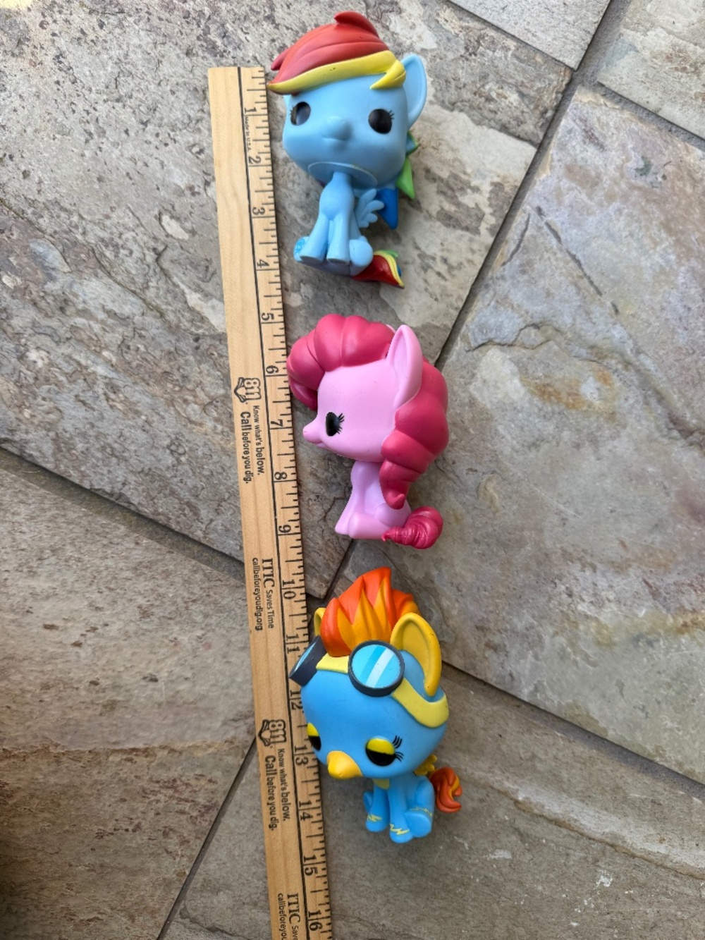 MLP Funko Pop Pinkie Pie Spitfire Rainbow Lot Of Three Used Played With.
